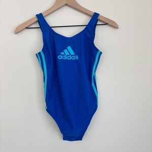 NWT Adidas Logo One Piece Swimsuit Blue Girl’s XL